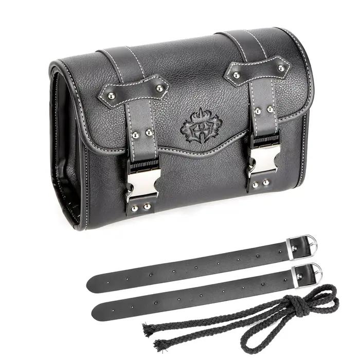 Sacoches de moto universelles, sac de fourche, pochette de bagage en cuir PU, sac à outils latéral,