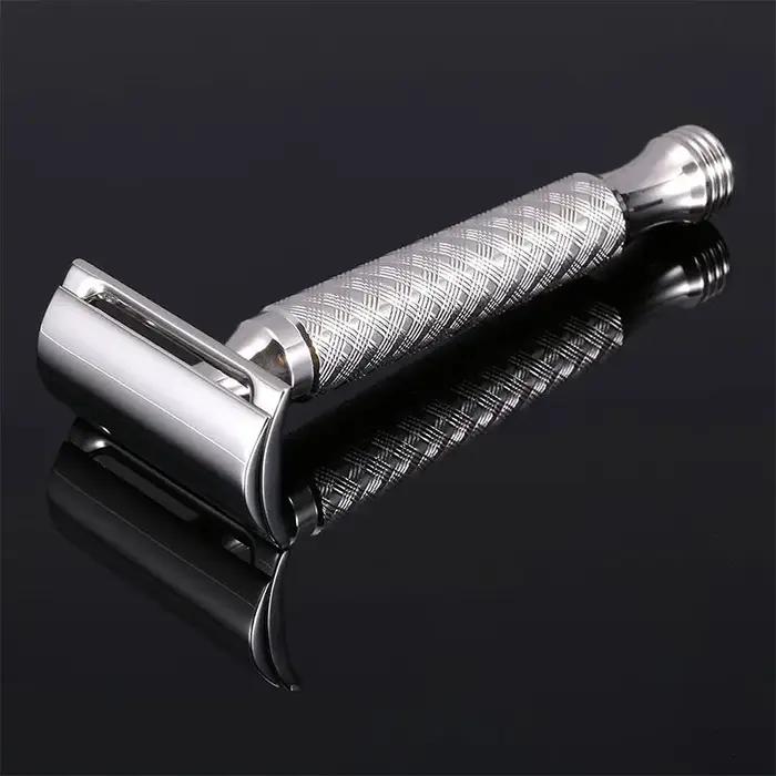 Rasoir manuel en acier inoxydable pour homme, rasoir de sécurité classique à double tranchant, CNC S