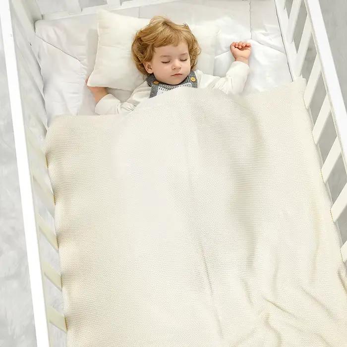 Couvertures pour bébé 100x80cm, tricot en coton, pour nouveau-né, garçon et fille, poussette, lit, l