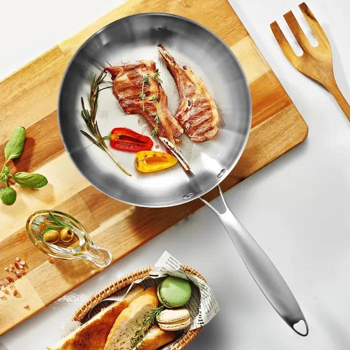 Poêle à frire antiadhésive en acier inoxydable 304, marmite à Steak frit, ustensiles de cuisine non