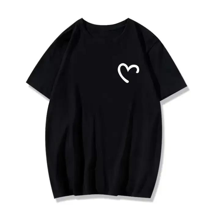 T-shirt surdimensionné pour hommes et femmes, T-shirt imprimé Simple Love, adapté aux hommes et aux