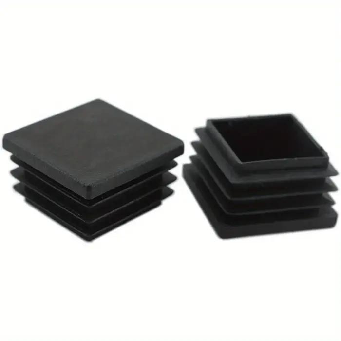 Bouchon d'extrémité de tube carré de 50MM, bouchon en plastique, bouchon noir, tables et chaises pou