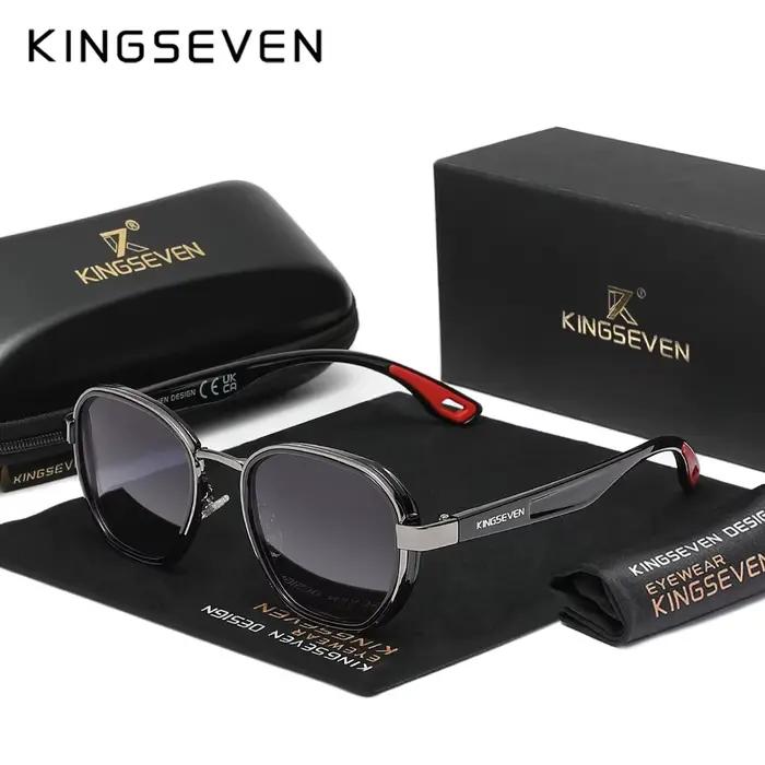 KINGSEVEN lunettes de soleil hommes polarisées UV400 rétro luxe mode lunettes pour femme mâle cadre