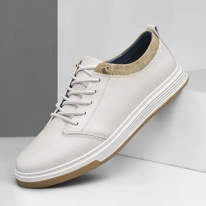 Chaussures en cuir véritable pour hommes de marque italienne, chaussures Oxford beiges faites à la m