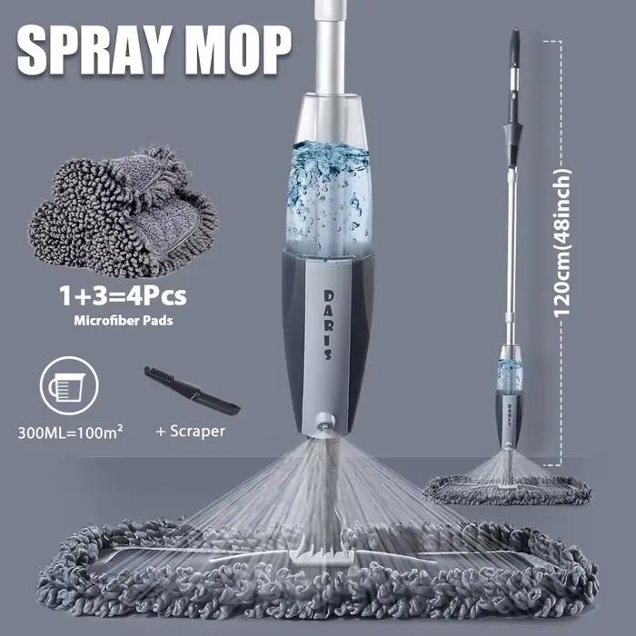 Balai serpillière magique avec tampons en microcarence réutilisables, manche rotatif, résistant à 36
