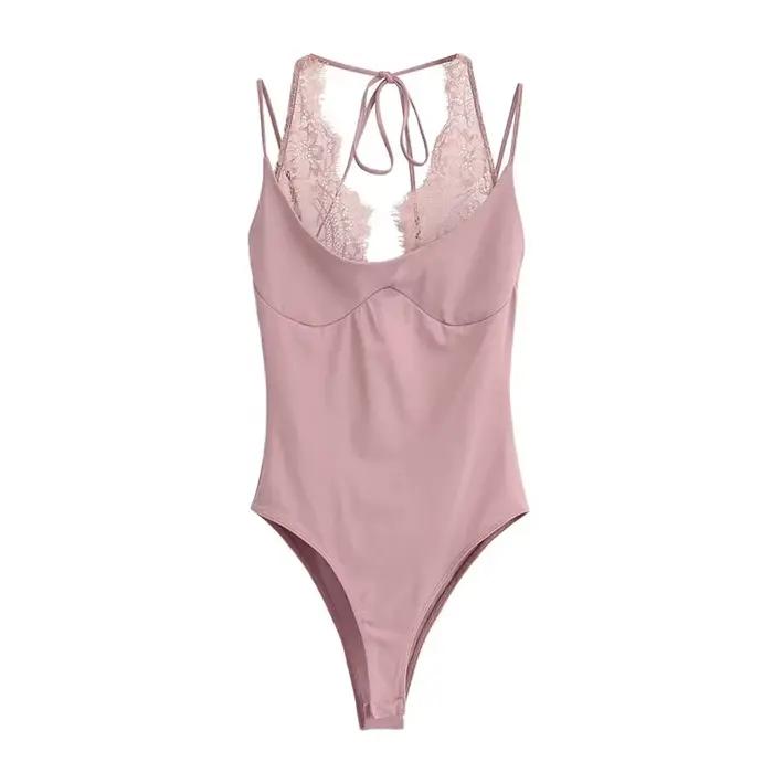 Combinaison rose sexy pour femme, idéale pour les soirées en boîte de nuit, combinaison moulante san