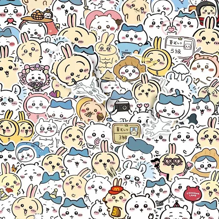 Autocollants Chiikawa de dessin animé Non répétitifs, 100 pièces, autocollants mignons pour tasse d'