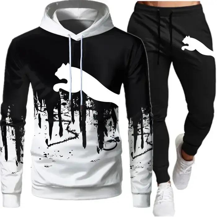 Printemps et automne 2025 nouveaux pulls pour hommes + pantalons de jogging ensemble deux pièces à l