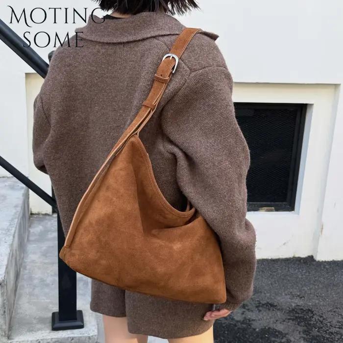 Motingsome naturel doux daim femme sacs grande capacité sac à main grand sous les bras sac de messag
