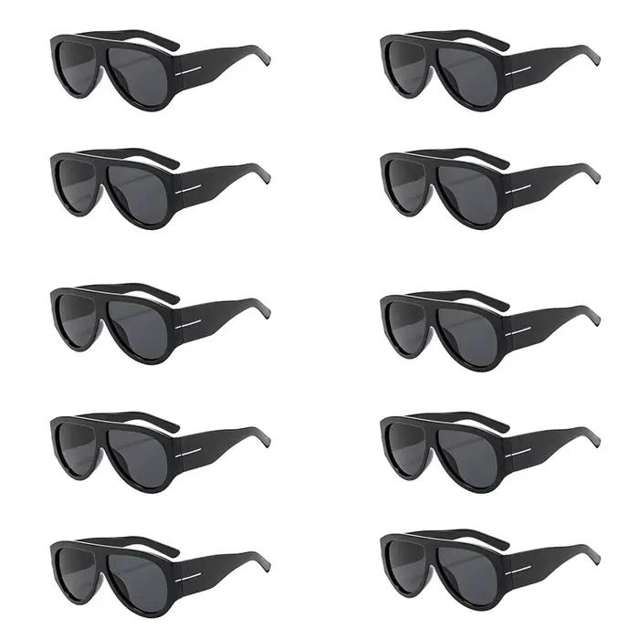 Lunettes de soleil de luxe Y2K surdimensionnées pour femmes, monture large, verres dégradés, style r