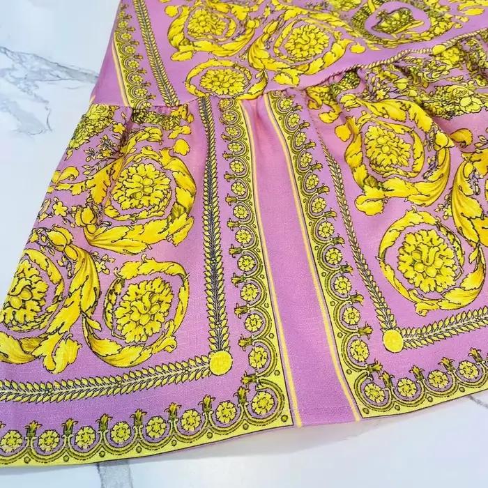 Ensemble de vêtements haut de gamme pour filles, rose, fleur jaune, coton, petite sangle, grande jup