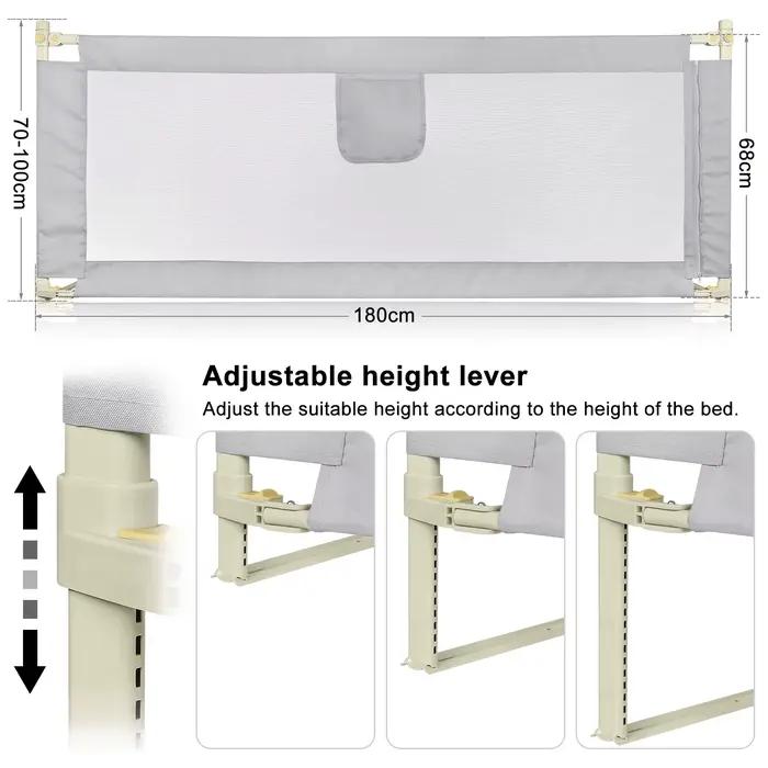 Barrière de lit pour enfants, 1 barrière de lit, 150 cm/180 cm/200 cm, barrière de lit portable pour