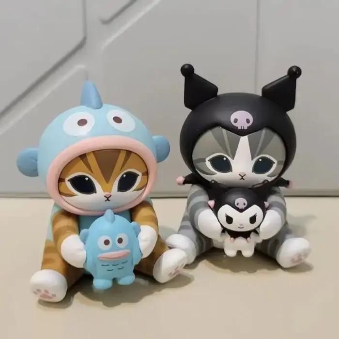 Mofusand Kitten X Kt Cat Cross-Dressing Sitting Posture Blind Box Multiple Styles Cute Doll Desktop