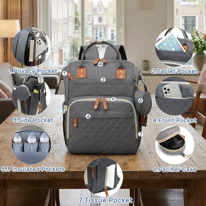 Sac à dos pour couches, sac à langer pour bébé, sac à couches pour bébé fille et garçon, sac de voya