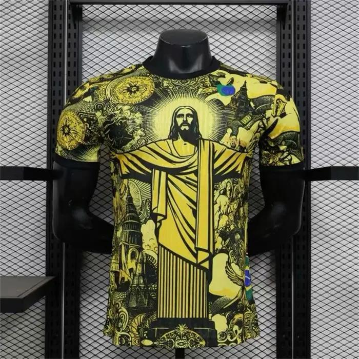 Haut d'entraînement de Football d'été, édition spéciale brésilienne, maillot de Football jésus noir