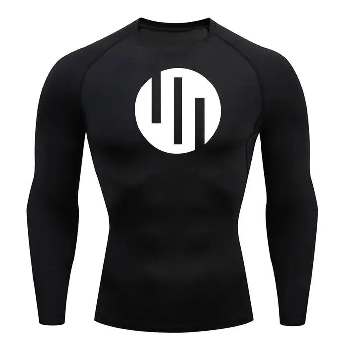 T-shirt de compression à manches longues pour homme – Idéal pour l'entraînement, la gym, la course –