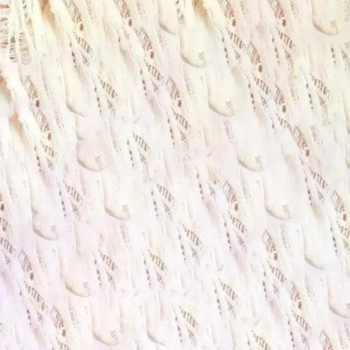Vintage déchiré évider maille tricot pull hommes automne Streetwear mode col rond à manches longues