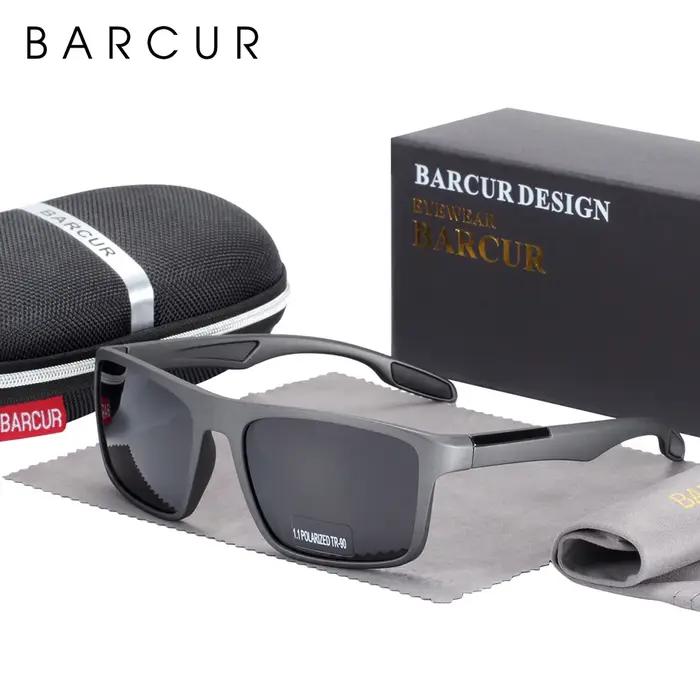 BARCUR marque lunettes de soleil hommes TR90 cadre ultraléger polarisé Vintage lunettes de soleil po