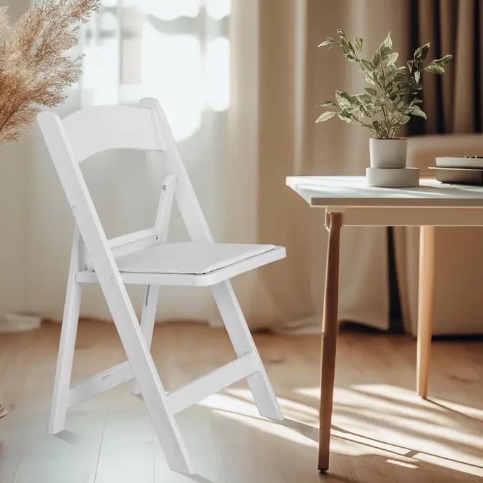 Chaise pliante en résine, siège rembourré, chaise rigourconfortable, intérieur, extérieur, fête à la