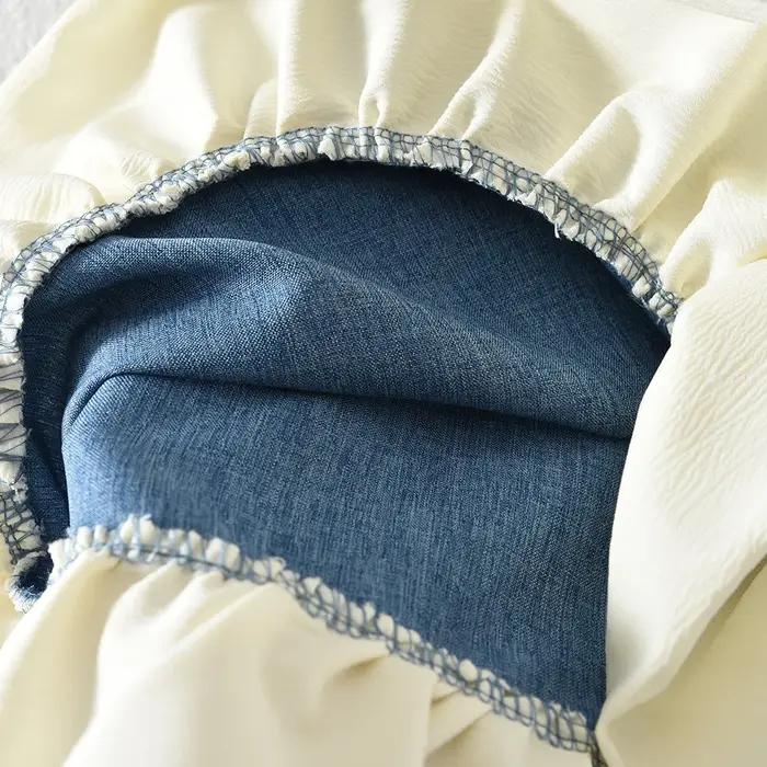 Nouvelle Robe Princesse d'Été Bleue Décontractée pour Filles, Col Rond, Sans Manches, avec Nœud et D