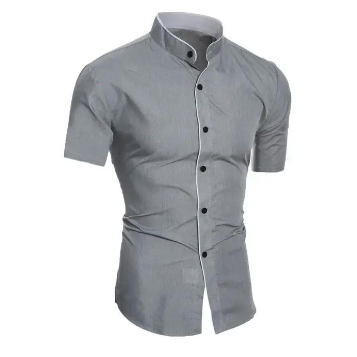 Chemise décontractée à manches courtes pour hommes, couleur unie, pour les déplacements, nouvelle co