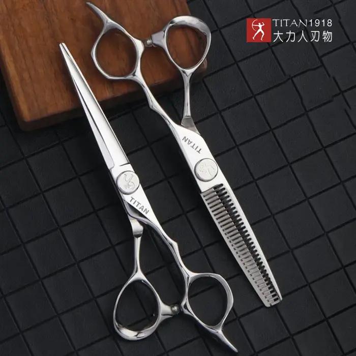 TITAN professionnel coiffeur barbier outils salon coupe de cheveux ciseaux amincissants ensemble de