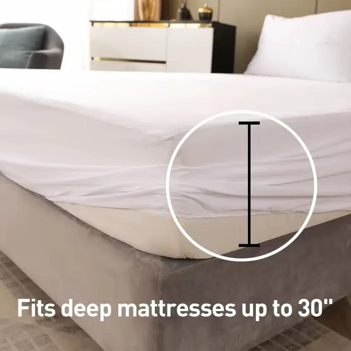 Drap-housse imperméable pour literie protection chambre à coucher chambre d'amis lit impeccable hygiène dormir confort durable sans effort extra Note: Le HTML n'a pas été fermé correctement pour respecter la structure demandée et permettre une meilleure lecture du code.