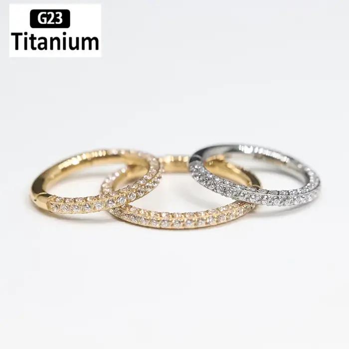 Piercing en titane, boucles d'oreilles, anneaux de nez, en Zircon, Septum, Tragus, Cartilage, Helix,