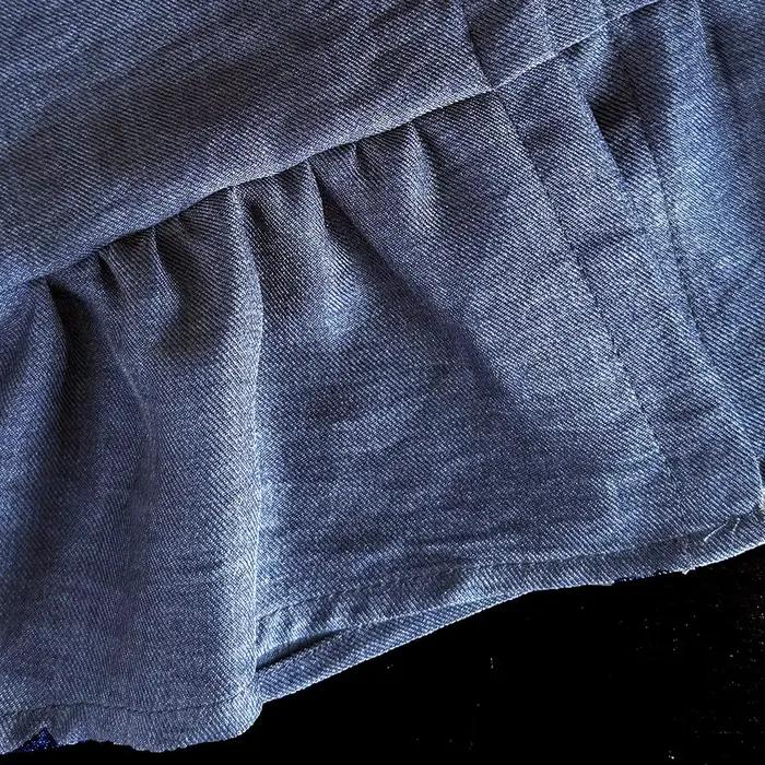 Costume denim imitation bleu fille Bear Leader version coréenne - Ensemble 2 pièces été sans manches jambes larges