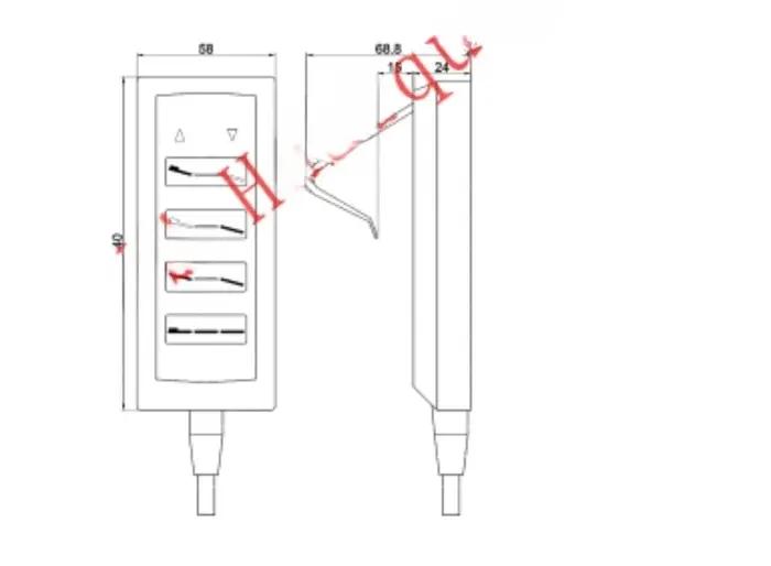Lit électrique, vérin de levage électrique avec télécommande, commande manuelle sans contrôleur