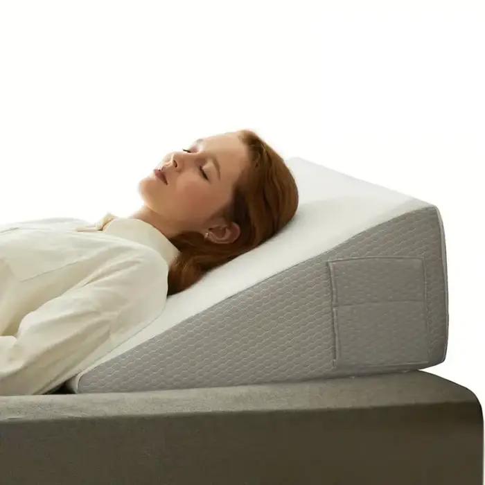 Oreiller compensé de lit pour dormir, dessus en mousse à mémoire de forme douce, cale d'oreiller tri