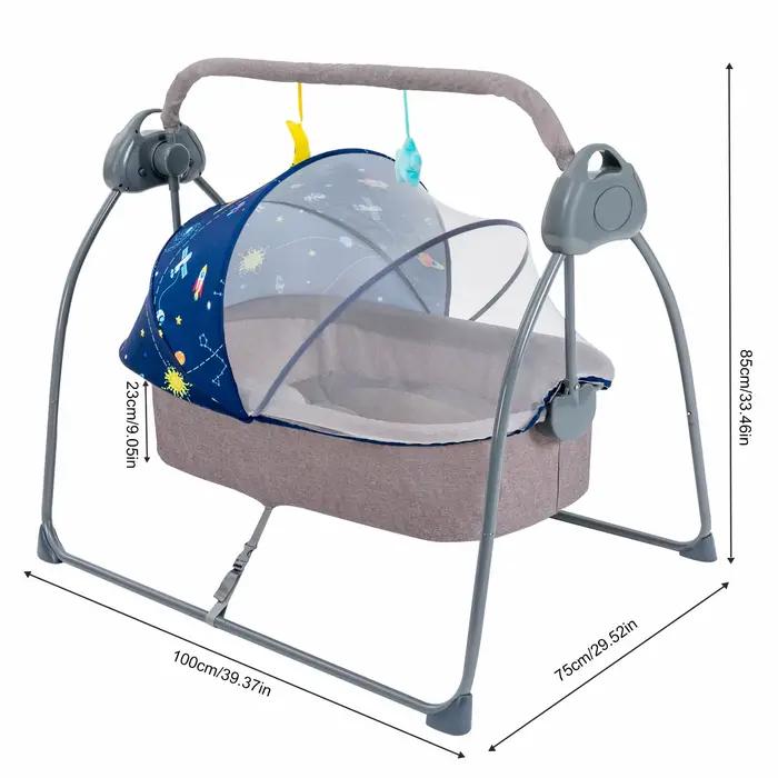 Berceau balançoire pour bébé, support électrique à 5 vitesses, chaise à bascule automatique avec tél