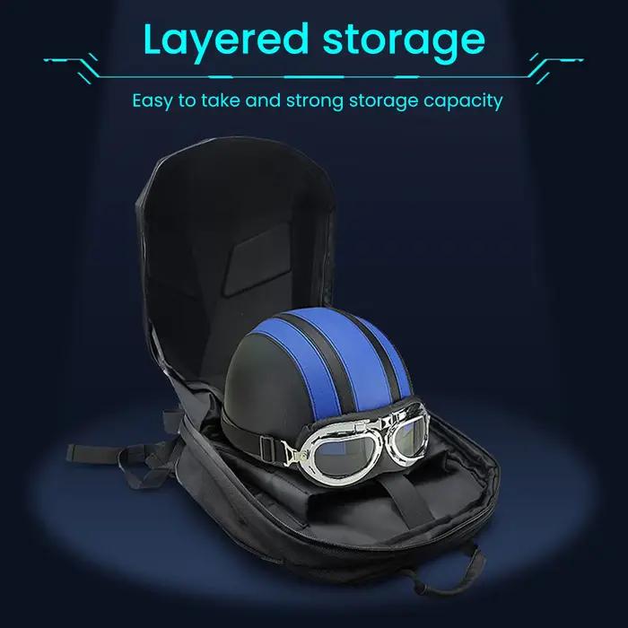 Sac à dos de cyclisme LED polyvalent, sac à dos de moto, équipé de sangles réglables, sac de bagages
