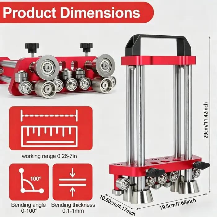 Cintreuse de tôles à 2 stations, Outils pour toitures métalliques, Fabrication de tôles, 0-100 ° Pla