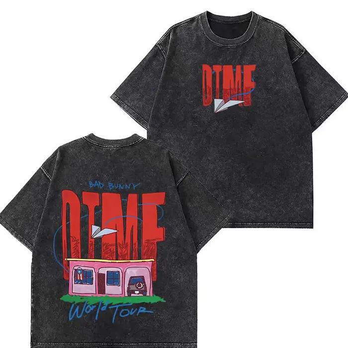 T-shirts décontractés en coton pour hommes et femmes, style vintage délavé, merch DTMF, collection D