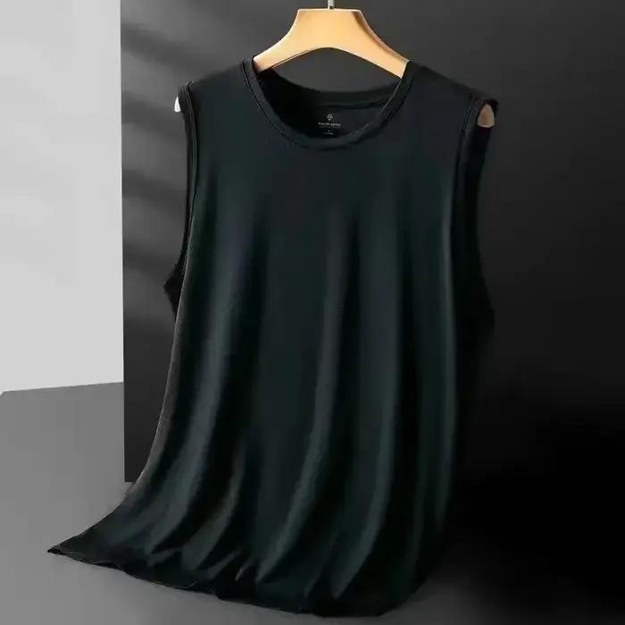 Débardeurs en maille de soie glacée pour hommes, transparents, pour la musculation et le fitness, st