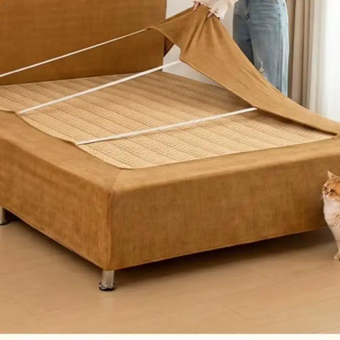 Housse de tête de lit et cadre de lit en tissu chenille résistante aux rayures et griffures pour animaux de compagnie amovible et lavable pour femmes et hommes occasions spéciales