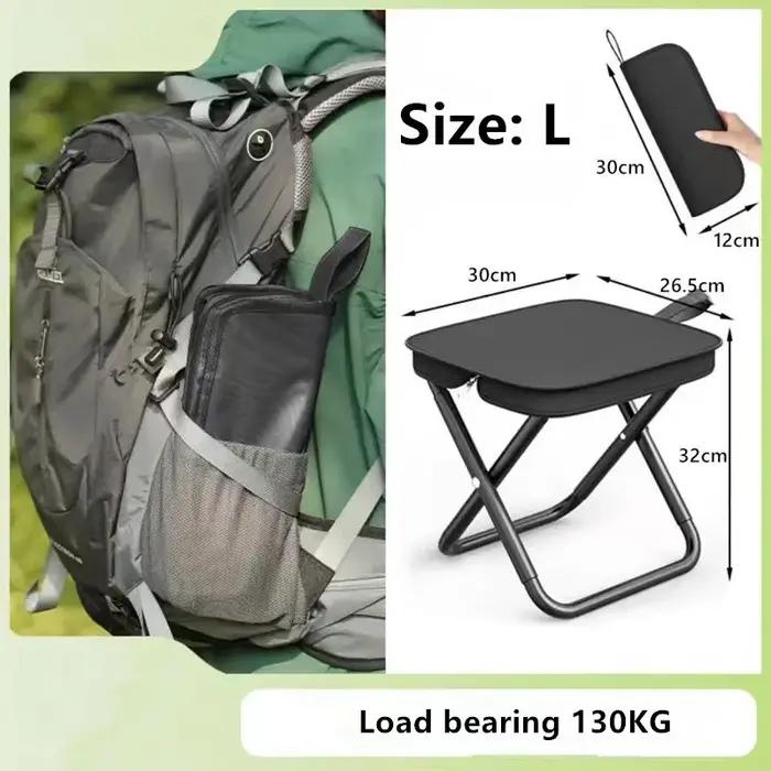 Chaise pliante multifonctionnelle portable, tabouret de pêche, ultra léger, extérieur, pique-nique,
