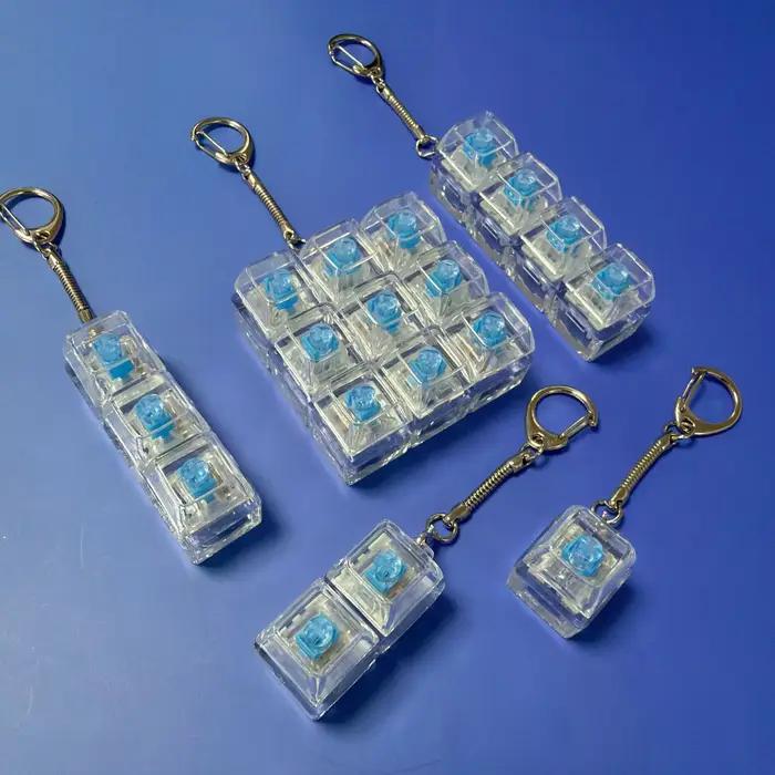 Jouets anti-stress pour clavier, capuchons de touches en cristal LED, porte-clés, gadget pour les do
