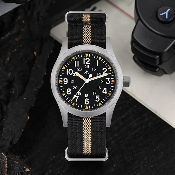 Militado ML05 montre Vintage VH31 balayage deuxième mouvement dôme cristal saphir avec revêtement AR