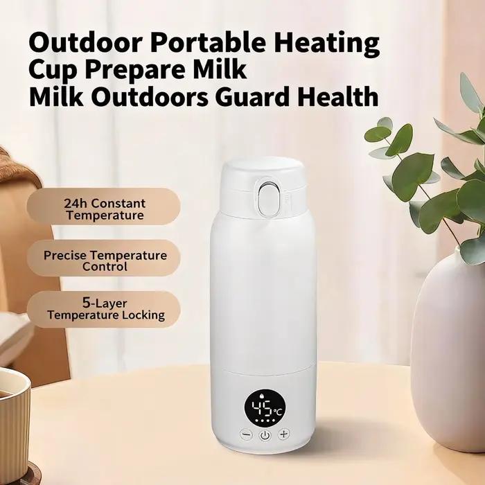 Chauffe-biberon portable 500 ml en acier inoxydable 316L pour nouveau-né - Voyage pratique