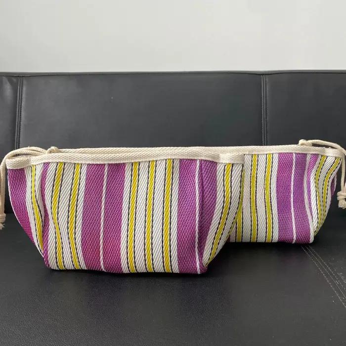Pochette à fermeture éclair en toile imprimée zèbre – Trousse de maquillage à main et petit sac en t