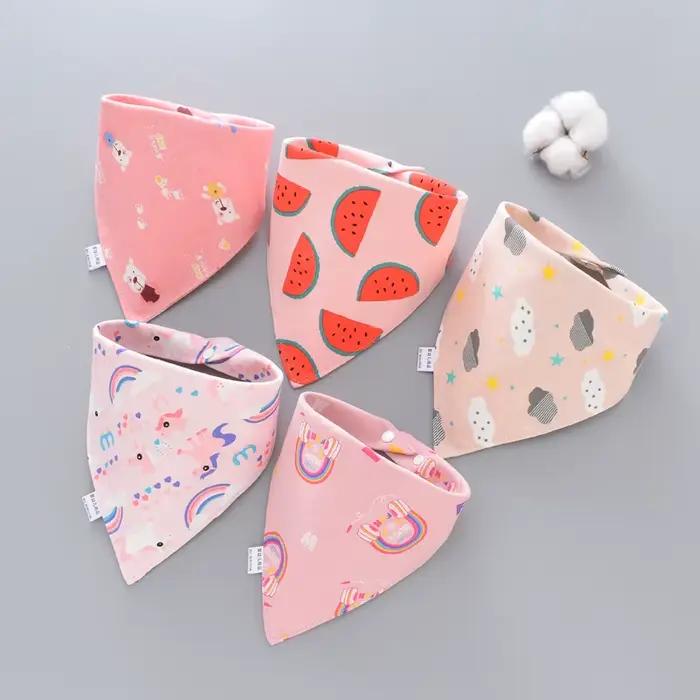 5 pièces bébé salive serviette Triangle écharpe pur coton Bandana imperméable bavoirs nouveau-né gar