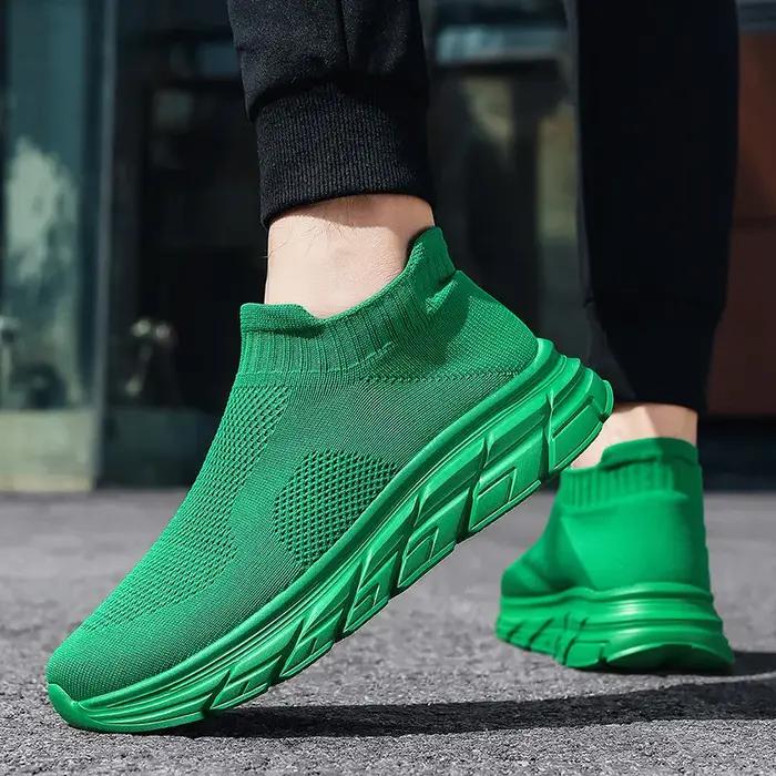 Baskets respirantes à enfiler pour hommes et femmes, chaussures de jogging, chaussettes légères, bas