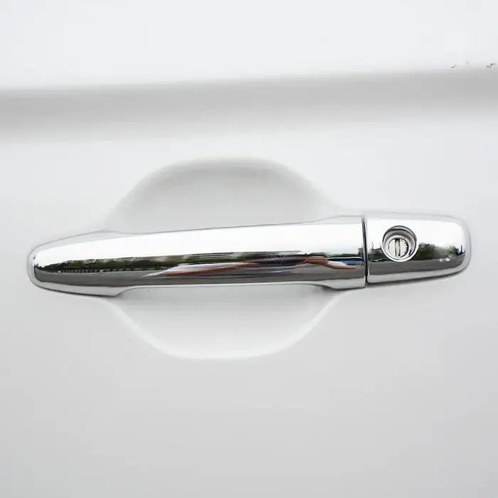 Pour Mitsubishi Lancer ASX 2008-2020 noir brillant en Fiber de carbone Chrome poignée de porte de vo