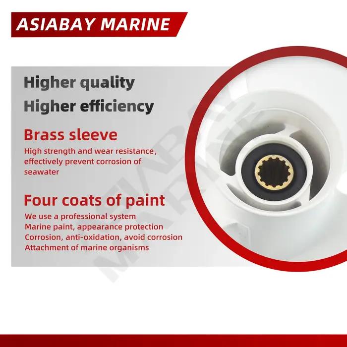 Hélice hors-bord pour Yamaha 20hp 25hp 30hp 40hp 48hp 50hp 60hp 11 3/8*12 vis en alliage d'aluminium