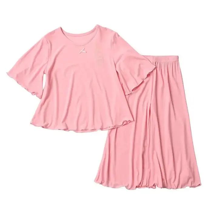 Ensemble de soie glacée pour filles, vêtements de maison fins pour enfants, vêtements d'été pour enf