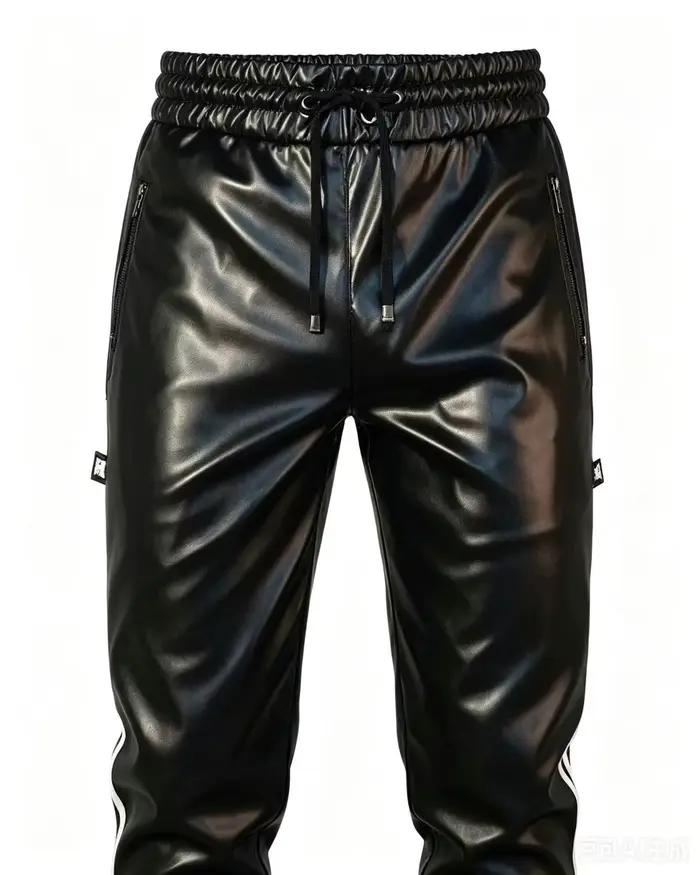 Costume à capuche en cuir PU pour hommes