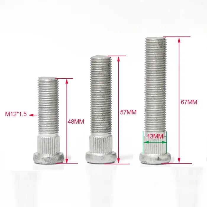 Boulons forgés de roue/boulons d'extension, diamètre cannelé 13MM, 5 pièces, M12 * 1.5,12*1.25, adap
