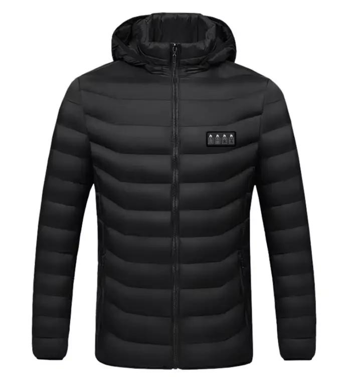 Nouveau manteau d'hiver en coton à capuche pour hommes, quatre contrôles, 21 zones, chauffage et réc